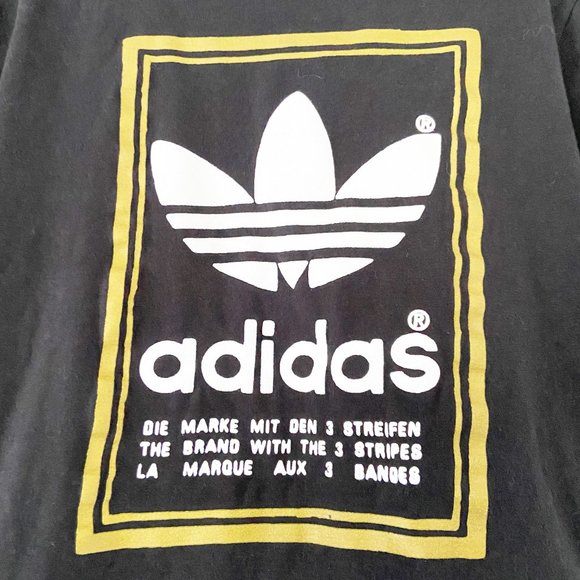 Adidas Black Classic Trefoil Mirror Tee T-Shirt - Picture 2 of 4